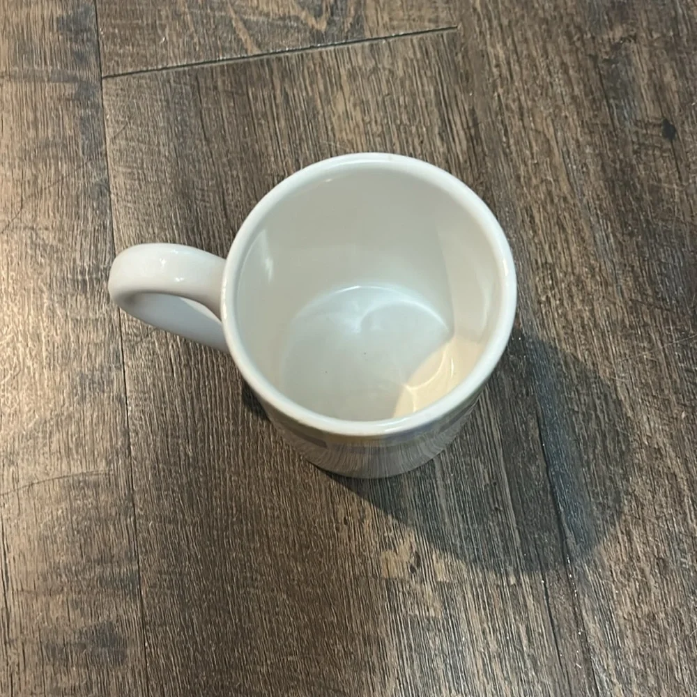 Pier 1 Hand Painted Italian Tosca 99 Coffee Mug Yellow, Green, Purple Checked‎